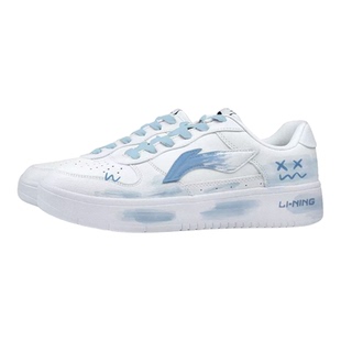 定制球鞋LiNing李宁浮舟 蓝调伏线 礼袋款 手绘涂鸦 低帮板鞋男款