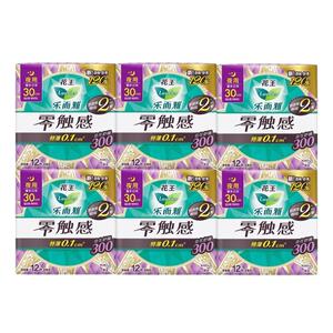 花王乐而雅零触感特薄0.1棉柔表层量多丝薄夜用卫生巾300mm12片装