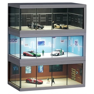 1:64微缩场景适用tomy卡展示盒适用minigt车库模型收纳架车模
