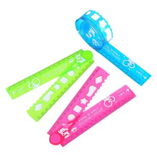 多功能折叠软尺带波浪线尺子直尺20厘米30cm小学生二 一年级文具15折尺学习专用品儿童几何格尺套装