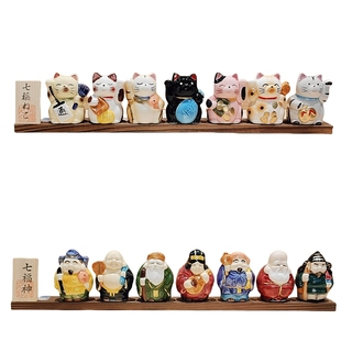 日本进口开运招福陶瓷摆件料理店装饰工艺品家用商用七福神