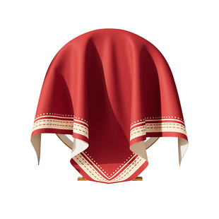 结婚喜庆梳妆台圆形镜子防尘盖布红色喜字装饰方巾婚庆化妆镜盖布