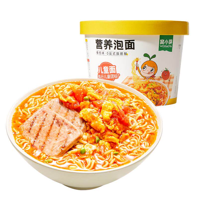 窝小芽桶装便携非油炸方便面