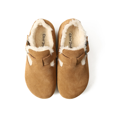 Chio2nd真皮勃肯鞋加绒平底鞋