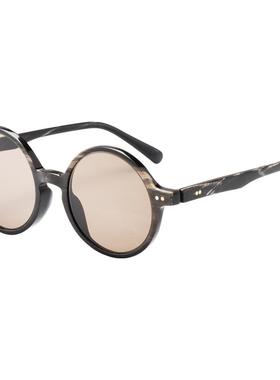 牛角水晶墨镜复古圆形定制老花