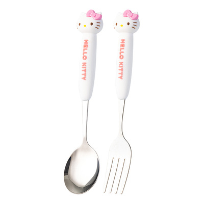 不锈钢叉勺硅胶手柄高颜值