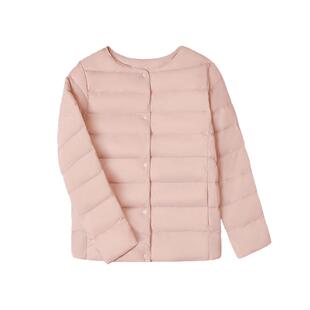 鸭鸭儿童羽绒服男童女童2025秋季轻薄款时尚保暖纯色圆领内搭外套