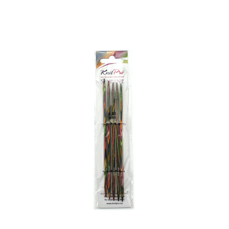 KnitPro Symfonie 15cm 双头直针彩木针正品衣袖手套袜子针编织针