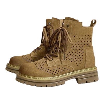 真皮内增高女马丁短靴