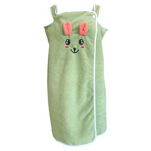 儿童浴巾可穿裹游泳比纯棉吸水速干男孩女家用吊带浴裙洗澡大浴袍