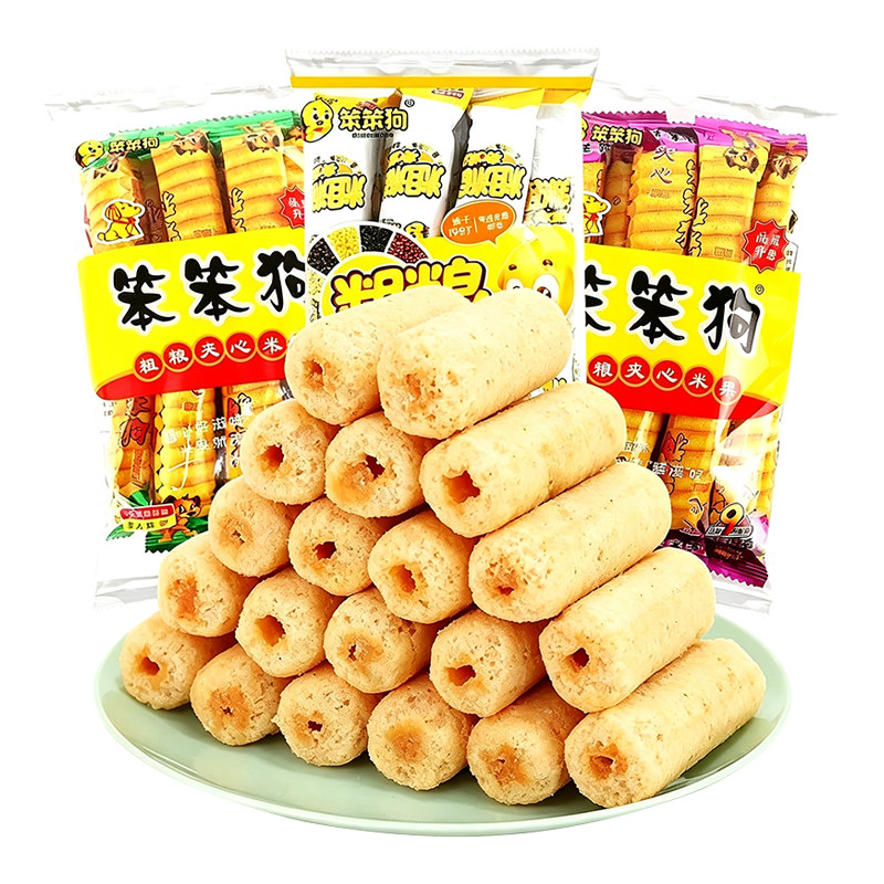 网红粗粮夹心米果卷膨化零食小吃