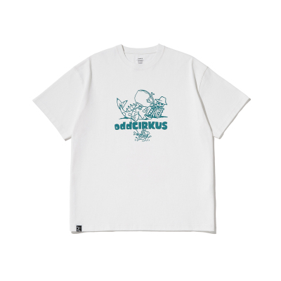 oddCIRKUS印花短袖 日系宽松圆领T恤男女同款日系短袖上衣新款