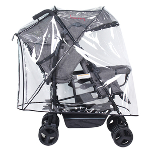 Kinderwagon双人婴儿车挡风推车大雨罩配UPPAbaby VISTA V2 V3车