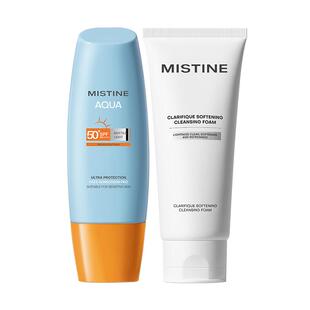 【通勤套装】泰版Mistine小黄帽防晒霜乳+氨基酸洗面奶洁面蜜丝婷