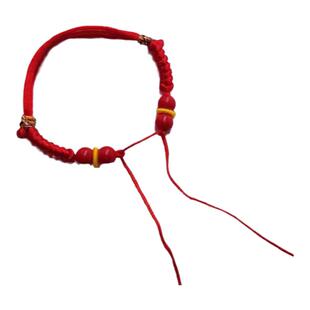 宝宝金饰满月婴儿童diy红绳3D硬金半成品横穿吊坠转运珠手绳手链