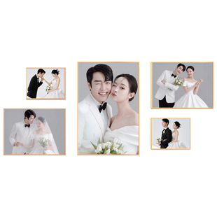 婚纱照照片墙组合相框洗相片定制打印做结婚照创意客厅挂墙不规则