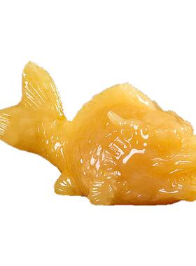 纯天然黄玉鲤鱼跃龙门风水摆件