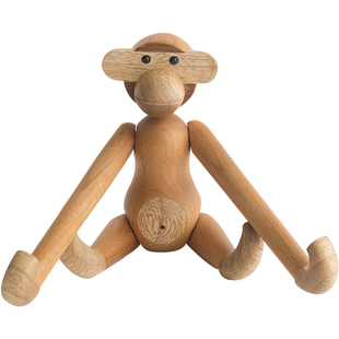 梵瀚 实木摆件创意手工猴子装饰朋友闺蜜生日新年礼物小玩偶公仔