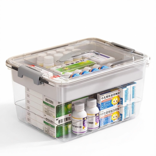 药箱收纳盒医药箱家庭装家用透明大号大容量药品急救箱药物小药盒