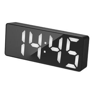 夜光镜面时钟ins桌面钟表时间表摆台式摆件led数字显示器电子闹钟