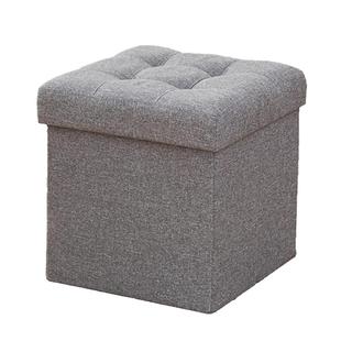 简默棉麻玄关可坐收纳凳子加高收有盖纳箱凳入户换鞋凳储物箱凳大