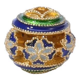 新款景泰蓝圆珠 铜包金滴油diy手工串珠镂空保色隔珠手链项链饰品