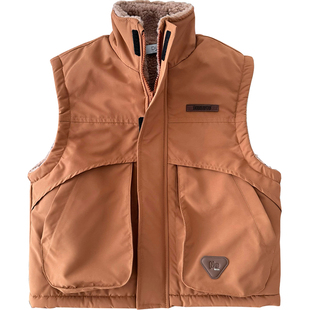 超值划算 儿童立领丝绵外穿马甲~秋冬男童保暖羊羔绒坎肩宽松马夹