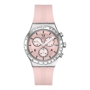 Swatch斯沃琪瑞士手表三眼计时日历金属运动腕表男女情侣新年礼物