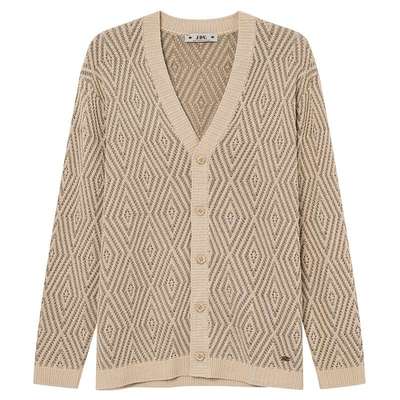 JDV商场同款卡其V领针织开衫