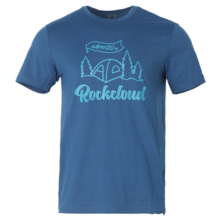 岩云ROCKCLOUD户外运动徒步露营花纱面料弹力亲肤男士短袖速干T恤