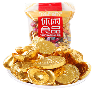 肯莱芙元宝金币巧克力硬币零食烘焙蛋糕装饰糖果500g圣诞节礼物