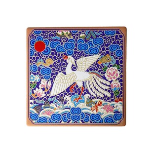 南京云锦研究所博物馆文创礼品明清文官补一品陶瓷杯垫创意伴手礼