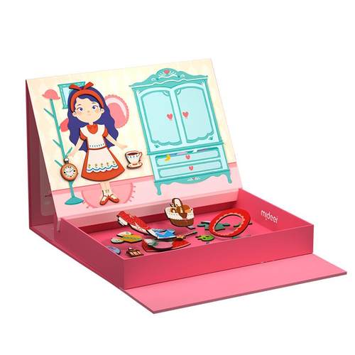 mideer弥鹿磁力拼图益智儿童玩具3到6岁以上女孩换装宝宝新年礼物