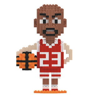 NBA篮球明星积木玩具摆件手工小颗粒拼装礼物送男生礼物乔丹科比