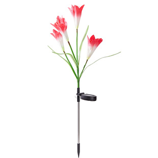 彩灯闪灯户外太阳能防水百合花朵地插院子发光少女场景布置氛围灯