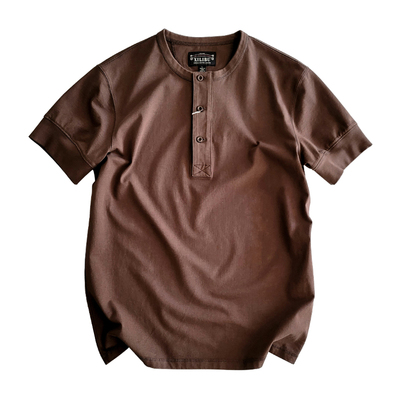 西里布短袖咔叽小众亨利领T恤