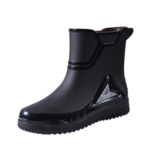 男士中筒雨鞋防水防滑加绒保暖工作水鞋外穿时尚雨林徒步高档雨靴