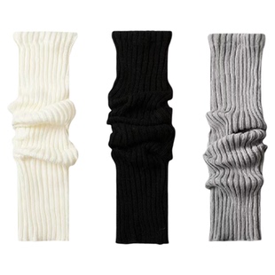 针织袜套白色袜子女小腿袜JK雪地靴子腿套秋冬保暖加厚长筒堆堆袜