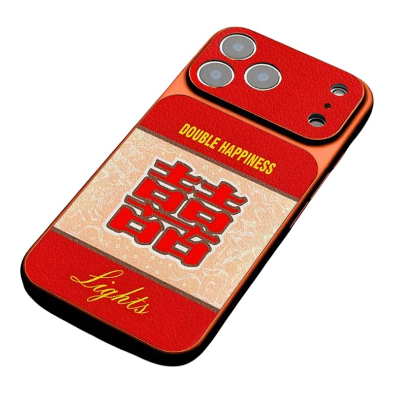 苹果16ins风适用17Air新款iPhone14全包大视窗13ProMax个性15plus手机壳创意红双喜