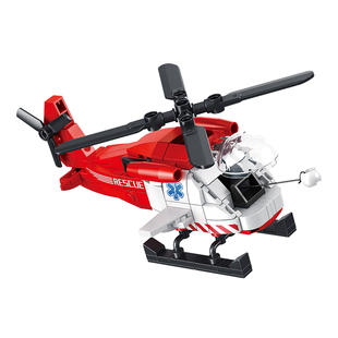 方橙积木儿童益智力拼装拉线可动飞行队模型玩具男孩飞机拼图礼物