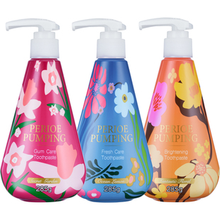 韩国LG倍瑞傲牙膏进口成人按压式液体清新亮白牙结石口臭去黄285g