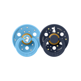 BIBS婴儿宝宝安抚奶嘴0到6个月防胀气仿母乳圆头乳胶MOONMIN系列