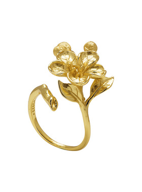 s925纯银海棠花戒指女轻奢高级感