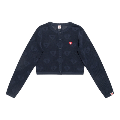 BAPE SS26 APEE by A BATHING APE短款圆领针织开衫女甜美风