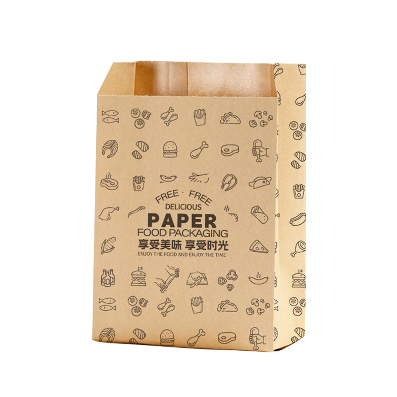新款享受美味牛皮淋膜纸袋食品级点心包装盒/包装袋/