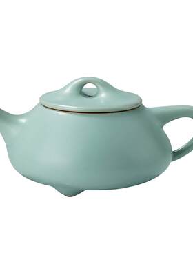 青澹墨雅汝窑茶壶石瓢壶泡茶家用
