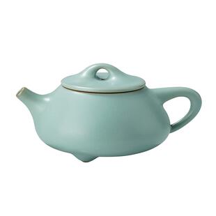 青澹墨雅汝窑石瓢壶景德镇泡茶壶单壶陶瓷天青汝瓷仿古青瓷礼盒装