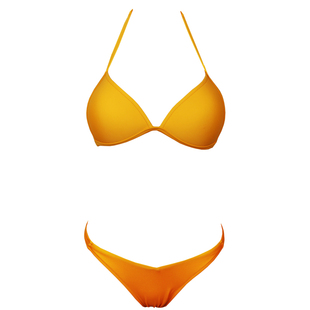 CORITIV丁字裤比基尼三点式泳衣小胸分体性感欧美高叉聚拢橙色ins