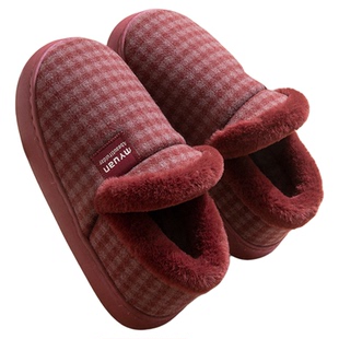 ECAC老人防滑防摔棉鞋女款冬季室内家居包跟保暖老人年专用棉拖鞋