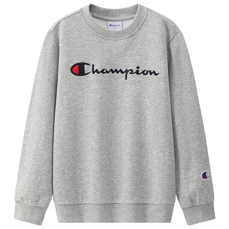 【先加购】Champion冠军儿童圆领卫衣青少年加绒纯色26秋季新款